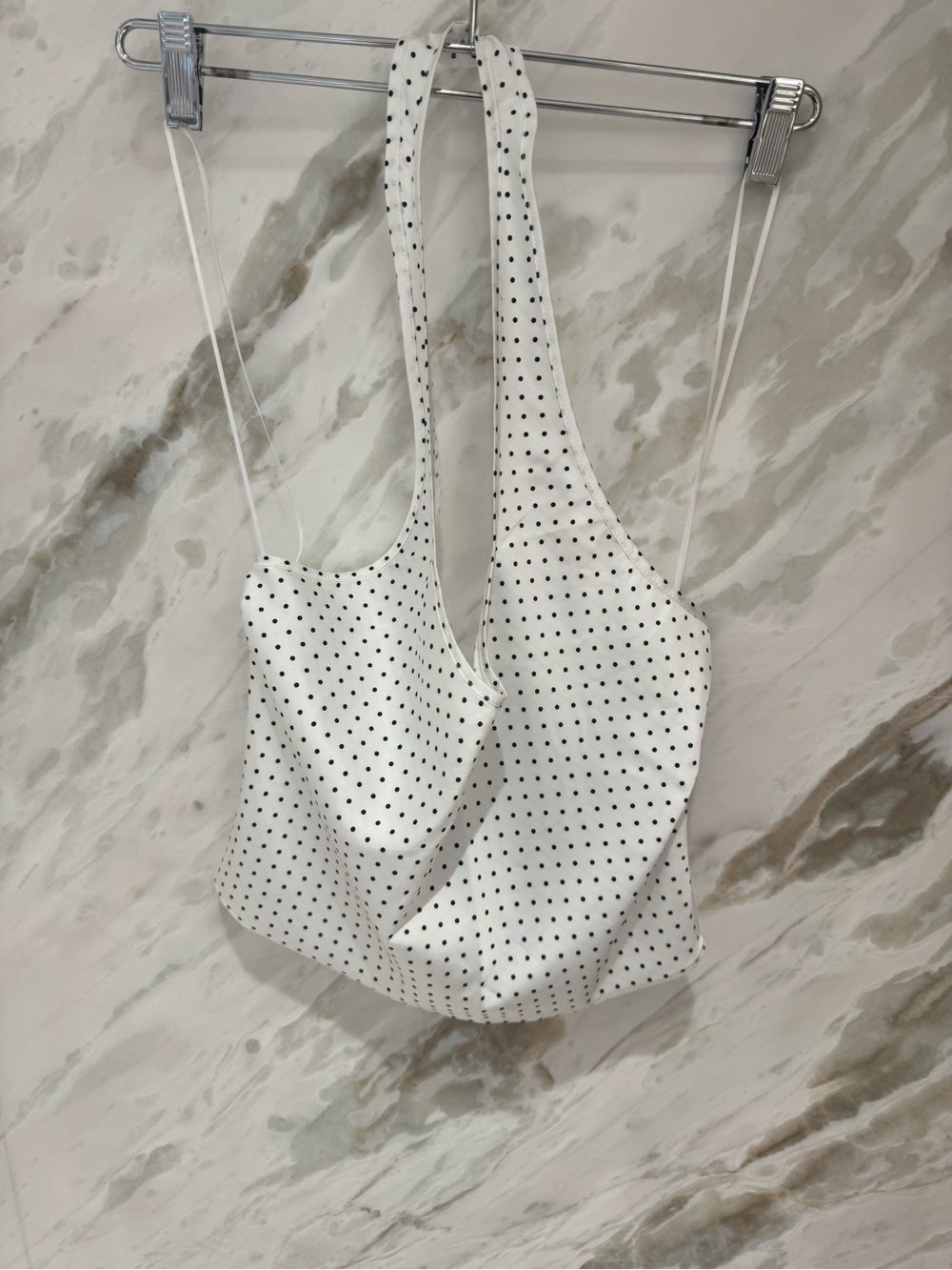 Women’s Lioness White Polka Dot Halter Crop Top & Long Skirt!